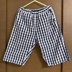 無印良品 ボックスチェック柄 キッズ ハーフパンツ サイズ140