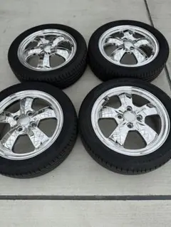 美品　165/55R15 15インチメッキホイール　バリ溝のサムネイル