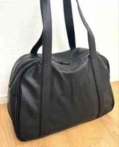 【超美品】ZARA 合成皮革ボストンバッグ 黒 大容量