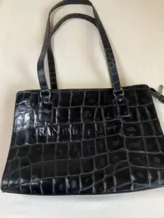 廃盤 ジャンポールゴルチエ 光沢 ハンドバッグ メタルプレート 黒