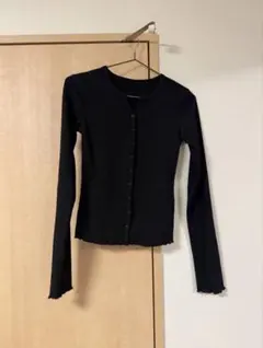 Dazy 黒いリブ長袖トップス ボタン付き Sサイズ