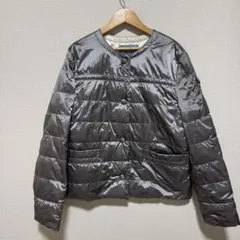 PRADA プラダ ノーカラー ダウンジャケット　グレー　44のサムネイル