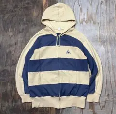 90s ルコック ボーダー ジップアップパーカー VINTAGE 太ボーダー