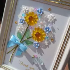 JYキラキラ様ご専用】ブルーのお花の中でお歌の練習＊シーグラスアート