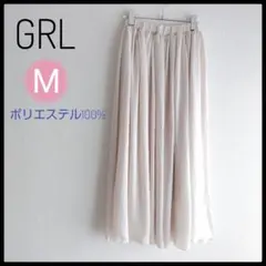 GRL ウエストゴム ロング丈フレアスカート ピンクベージュ М