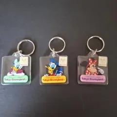 【レア&美品】ディズニーランド キーホルダー3個セット(アクリル製)