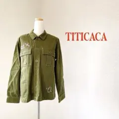 TITICACA チチカカ　オリーブ色　刺繍ジャケット　可愛い