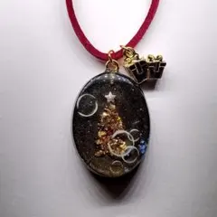 161　クラシカルクリスマスペンダント　②ブラウン　選べるチャーム＆スエード紐