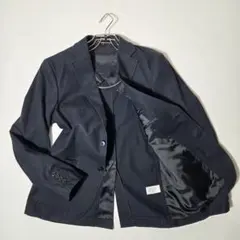 【美品】無印良品　テーラードジャケット　背抜き　綿100%　ネイビー　M　メンズのサムネイル