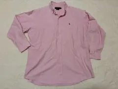 ラルフローレン BDシャツ XL ピンク 長袖 刺繍ロゴ