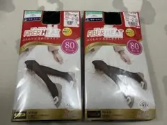 しまむら　ファイバーヒート　なめらかタイツ　80デニール　L〜LL 黒　ブラックのサムネイル