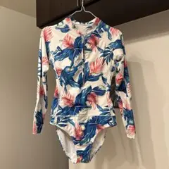 フラワープリント 長袖ラッシュガード水着