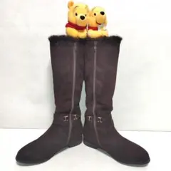 【結構美品♪ボア付き】CAVACAVA ロングブーツ 24.5 ブーツキーパー