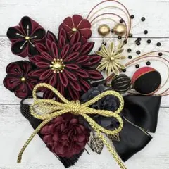 髪飾り　☆4149☆ つまみ細工　成人式　卒業式　結婚式　七五三　帯留め