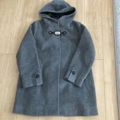 1-136 グレー フード付き ウールコート