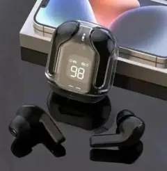 【新品 未使用品】TWSブラックワイヤレスイヤホンLEDディスプレイ