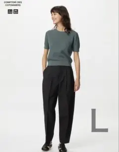 【UNIQLO】リネンブレンドバレルレッグパンツＬ【コントワーデコトニエ】