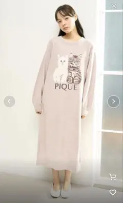 【美品・完売品】gelato pique ジェラートピケ　ネコ柄ニットワンピース