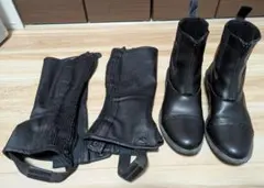 ★カバロ★シンセティックショートブーツ＆チャップス 27.5 乗馬用品 馬術