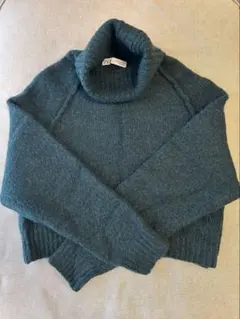 セーター レディース ダークグリーン アルパカ混