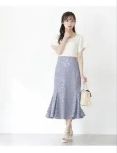 レースニットドッキングワンピース