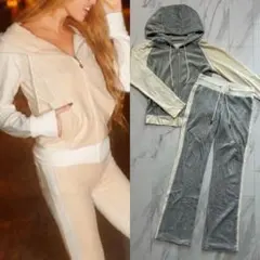 rady 高級感たっぷりバイカラーベロア生地シークレットロゴセットアップ　M