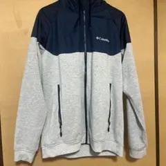 Columbia XL グレー/ネイビー パーカー