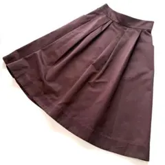 【2024AW】マーガレットハウエル　コットンウールスカート　ボルドー　フレア