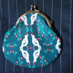 緑の鳥柄コインケース　ナタリーレテ　ハンドメイド