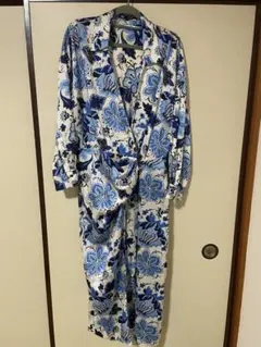 ZARA フローラルプリント ロングワンピース Lサイズ