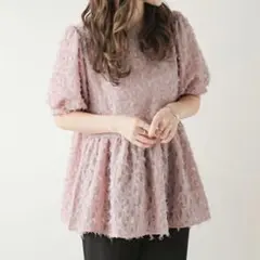 美品❤︎フリンジラメジャガード2wayオフショルブラウス