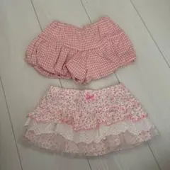 MIKI HOUSE メゾピアノ　スカート 2点セット 70-90cm
