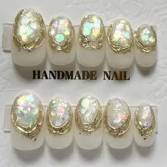 オパール風ニュアンス ハンドメイド ネイルチップ