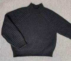 GU ジーユー チャンキーニット ハイネックセーター チャコールグレー Sサイズ