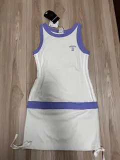 adidas ノースリーブワンピース Mサイズ ホワイト/パープル