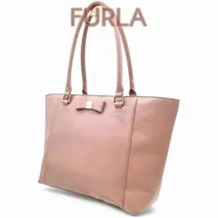 kate spade トートバッグ リボン レザー ピンクベージュ A4可 美品のサムネイル