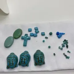 おまとめ売り❤️大仏、十字架ターコイズ練りビーズ