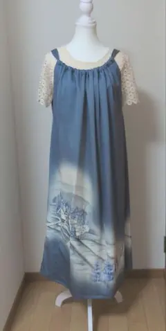 ワンピース　ケープボレロ付き　正絹　ジャンパードレス　着物リメイク　訪問着
