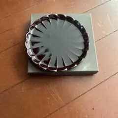 漆器 銘々皿 輪花皿 溜塗り