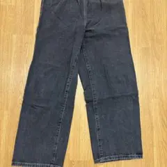 ダークグレー ワイドレッグデニム