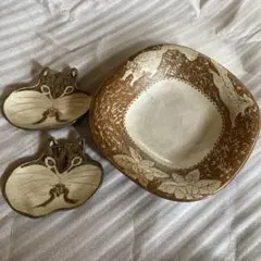 矢板緑 蓋物 矢板緑さん◎リス◎豆皿◎
