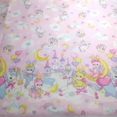 171 生地 ♥ゆめかわ♥ 姫系 うさぎ ユニコーン 112✕120 ピンク