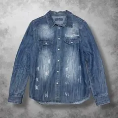 Retro Engine デニムシャツ　ヴィンテージ風　メンズ