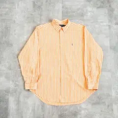 90s Ralph Lauren ラルフローレン ストライプ ボタンダウンシャツ