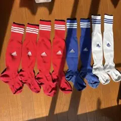 adidas ソックス 4足セット 赤 青 白