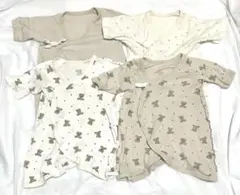 コンビ肌着　4着セット　淡色　くま柄