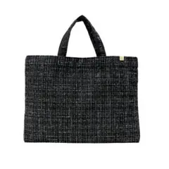 【美品】ツイードトートバッグ　A4対応　ブラックホワイト　UNITED BASE