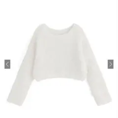 GRL ショート丈シャギーニットトップス dr579 ホワイト