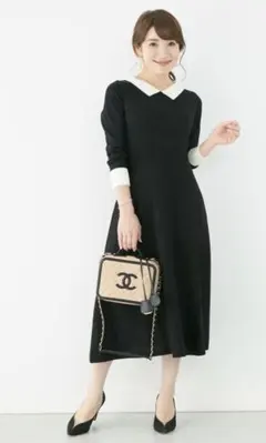 Liala×PG 襟付き ニット ワンピース s