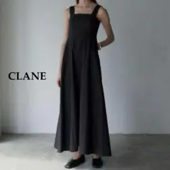 美品　CLANE ワイドストラップワンピース　黒　オールシーズン　M 春夏のサムネイル